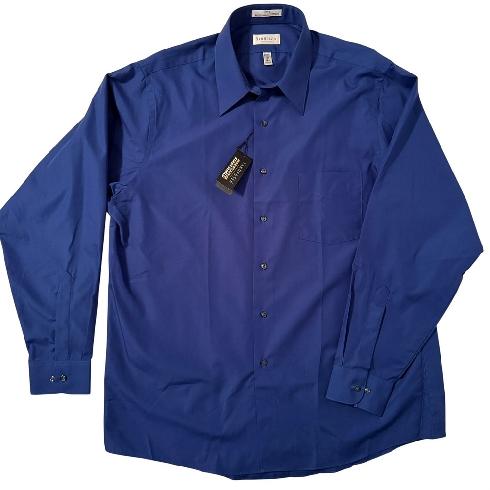 Van Heusen Regular Fit Poplin Mens Long Sleeve Dress Shirt